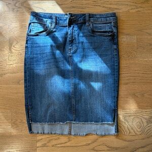 Kut from the Kloth Dark Blue Denim Connie Skirt